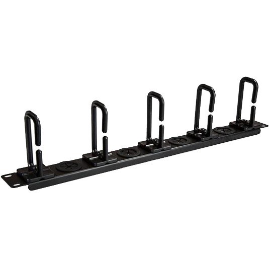 StarTech.com 1U 19" Cable Management Organizer - D Ring Hook Network/Server Rack Cord Manager - Data Center Horizontal Wire Panel