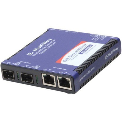 B+B SmartWorx 10/100/1000Mbps 2TX/2SFP Intelligent Media Converter