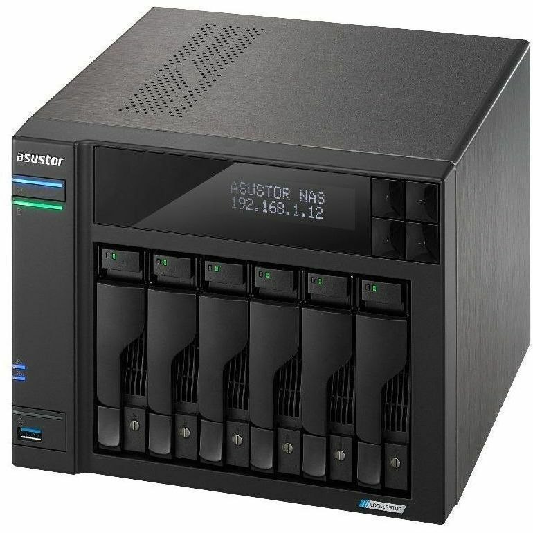 Asustor Gen2+ 6-Bay Nas 3.5"/2.5"(0/4), QC-2.0GHz, 8GB, M.2(4), 5GbE(2), PCIe, TWR,3YR