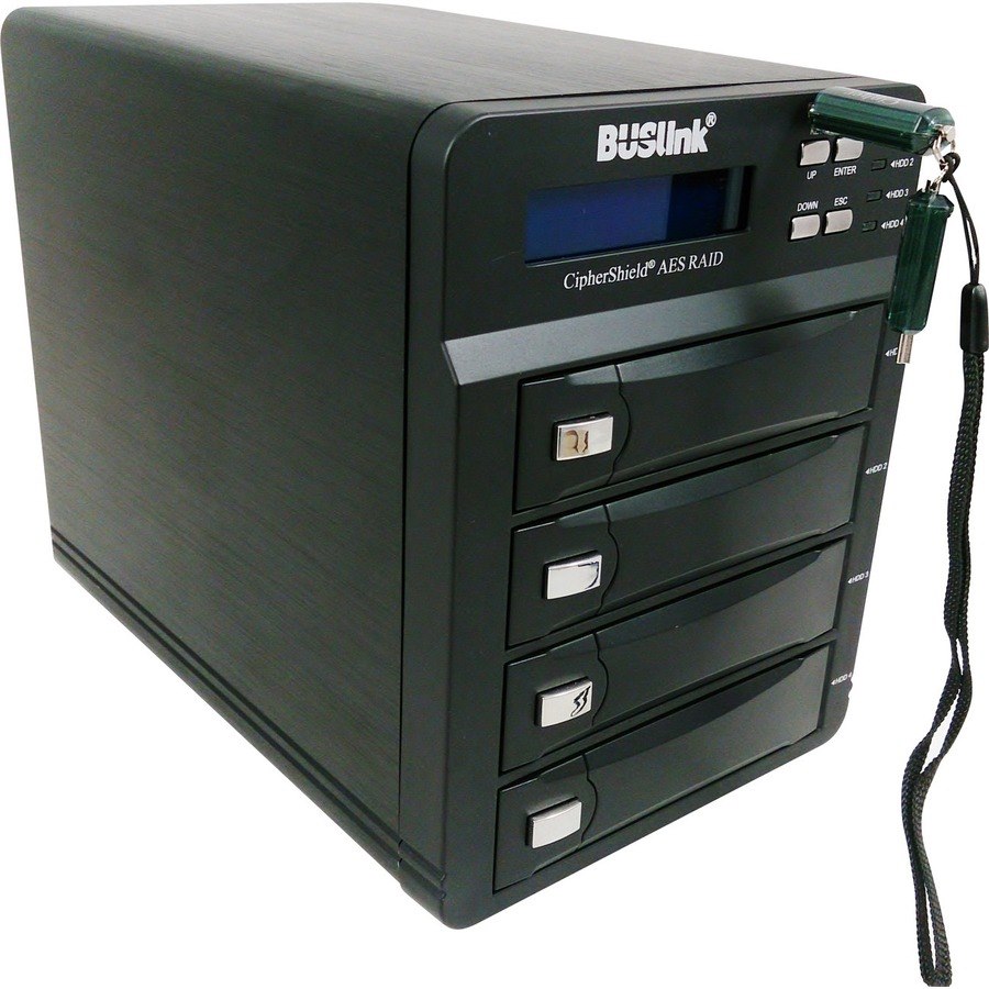 Buslink CipherShield 256-bit AES USB 3.0/eSATA 4-bay RAID Encrypted External SSD Drive