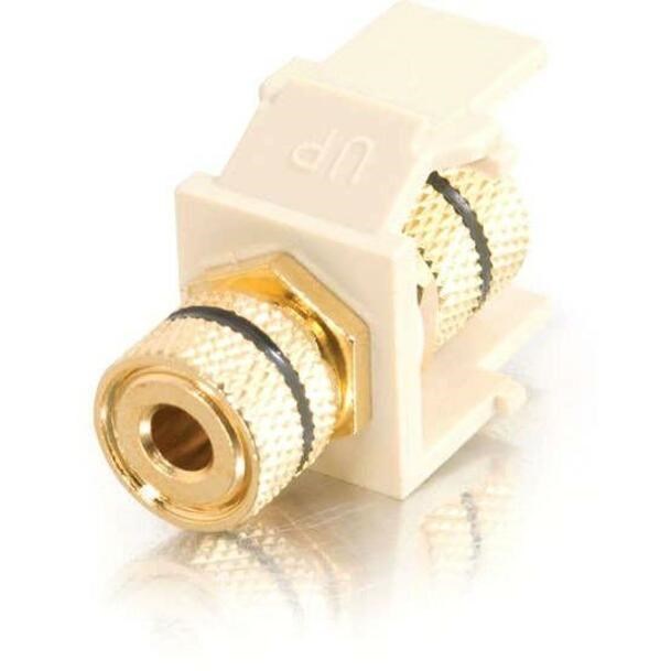 C2G Snap-In Black Banana Jack F/F Keystone Insert Module - Ivory