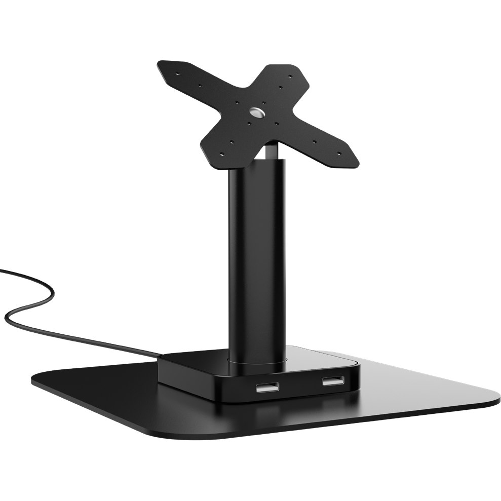 CTA Digital VESA Compatible Desk Mount with USB Ports and Cable Routing (Black)