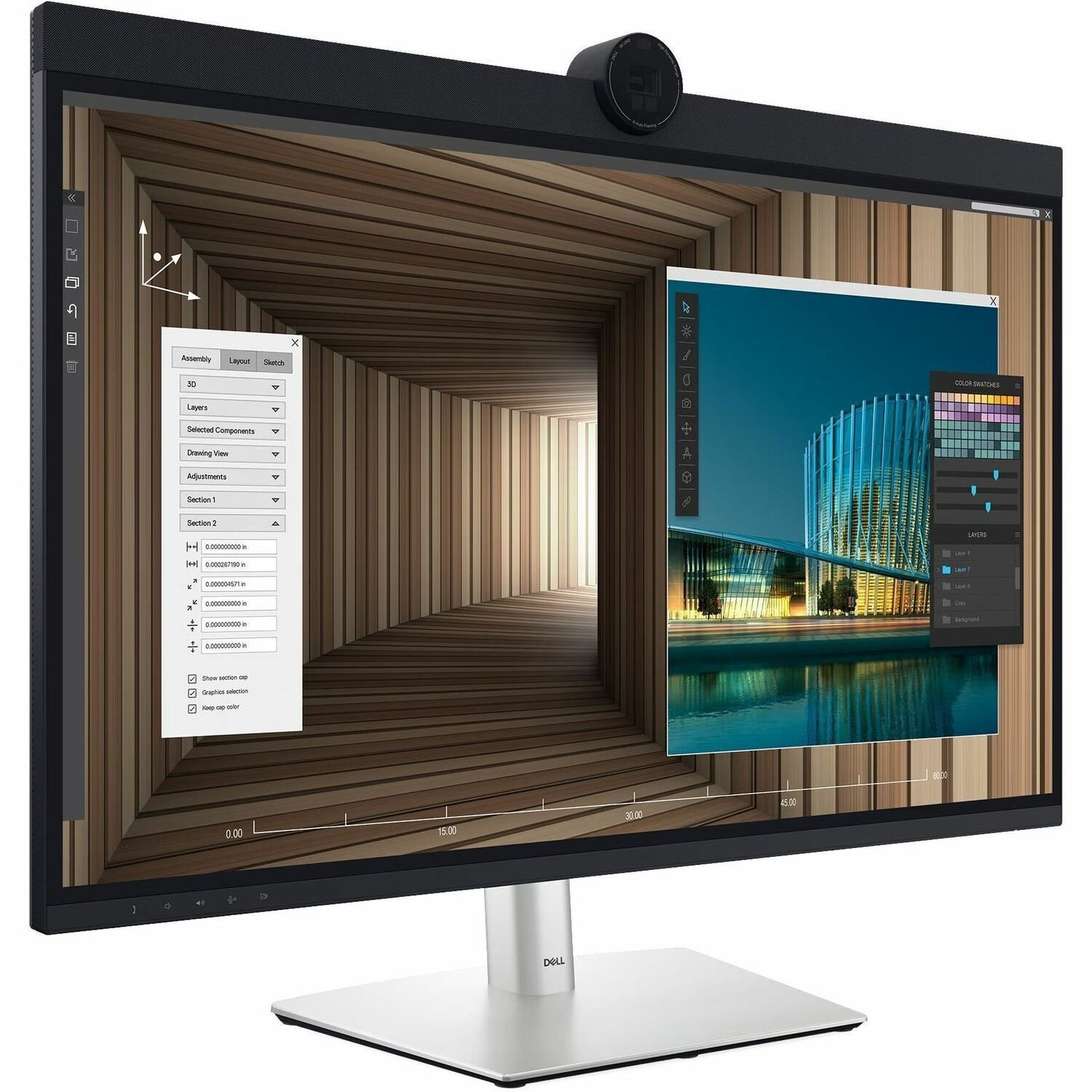 Dell UltraSharp U3224KB 32" Class Webcam 6K LED Monitor - 16:9 - Black, Silver