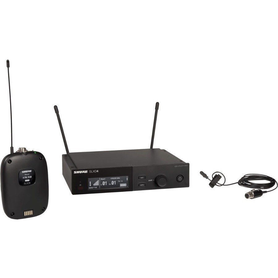 Shure Wireless System with SLXD1 Bodypack Transmitter and DL4 Lavalier Microphone