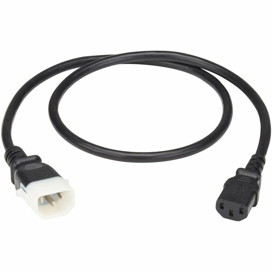 Eaton Tripp Lite Series PDU Power Cord, C13 to P-Lock C14 - North America and Europe Rated, 10A, 250V, 18 AWG, 2 ft. (0.6 m), Black