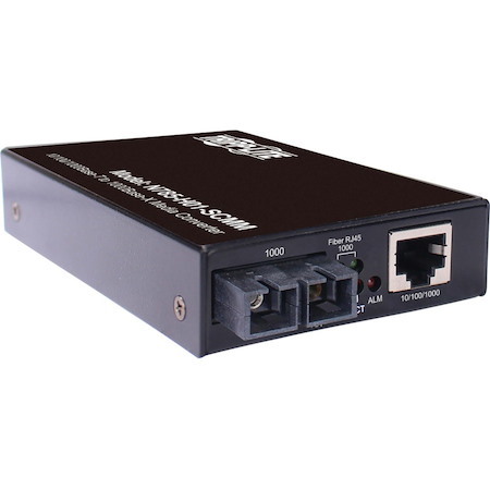Eaton Tripp Lite Series Hardened Gigabit Fiber to Ethernet Media Converter, 10/100/1000 Mbps, RJ45/SC Multimode, -10° to 60°C, 500 m (1640 ft.), TAA