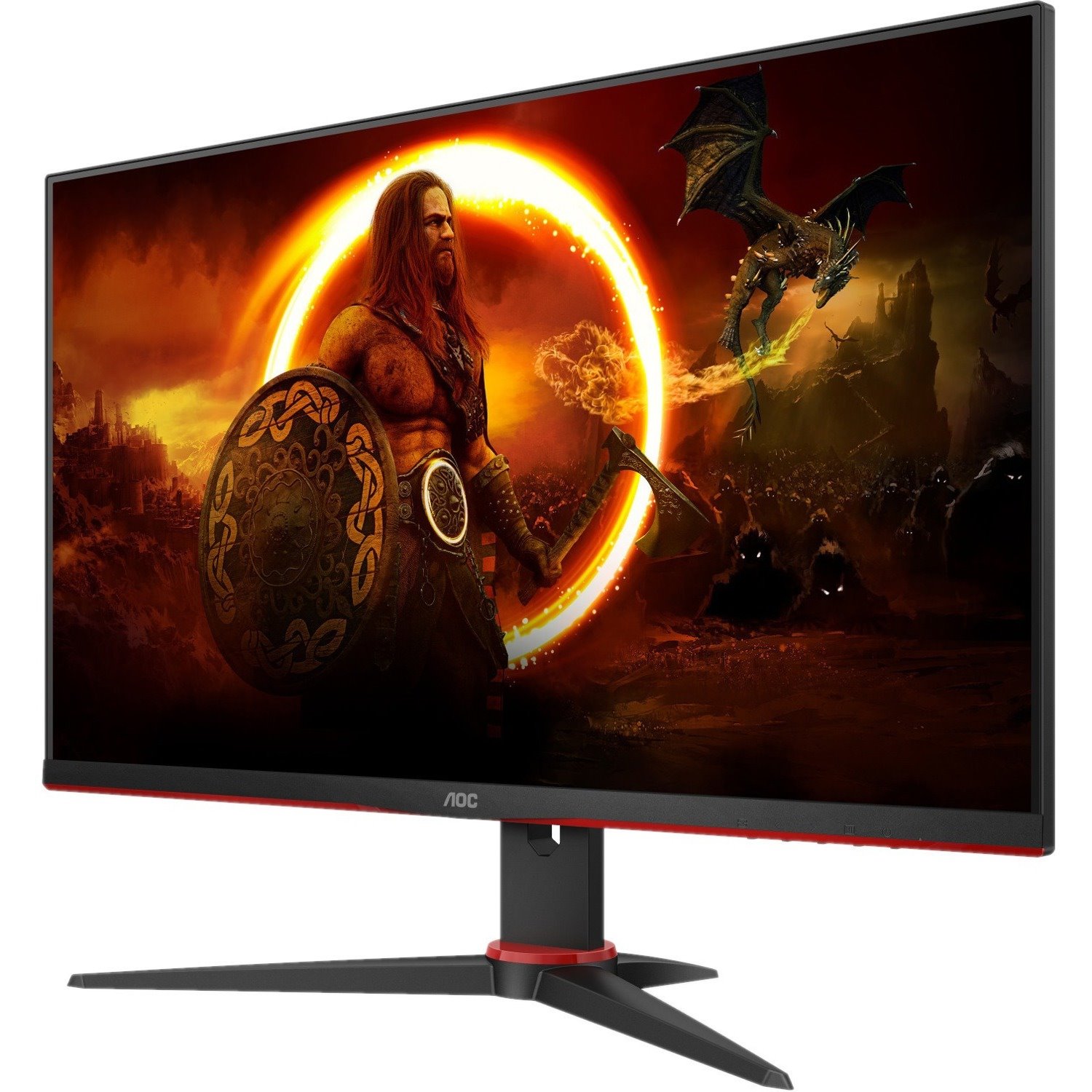 AOC AGON 24G2SPAE/BK 24" Class Full HD Gaming LCD Monitor - 16:9 - Black, Red