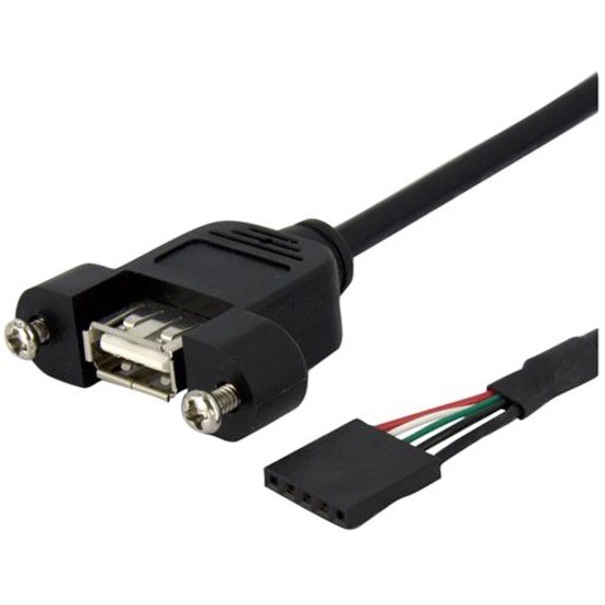 StarTech.com 3 ft Panel Mount USB Cable - USB A to Motherboard Header Cable F/F