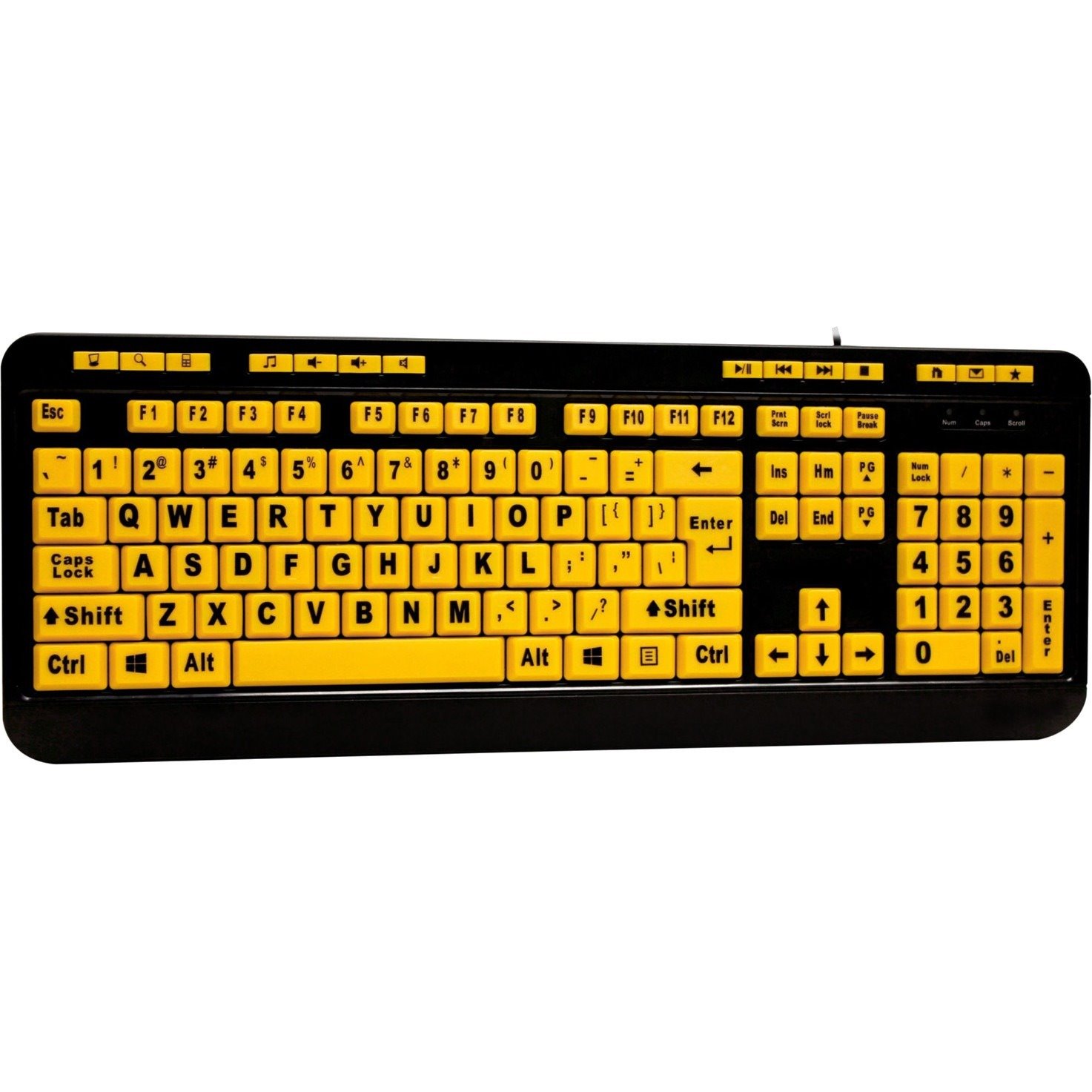 Adesso Luminous 4X Large Print Multimedia Desktop Keyboard