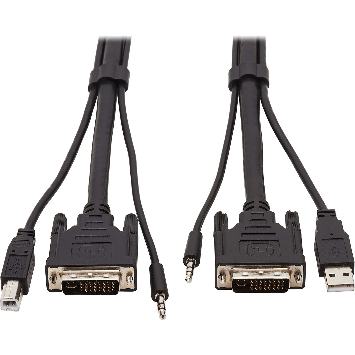 Eaton Tripp Lite Series DVI KVM Cable Kit, 3 in 1 - DVI, USB, 3.5 mm Audio (3xM/3xM) 10 ft. (3.05 m)