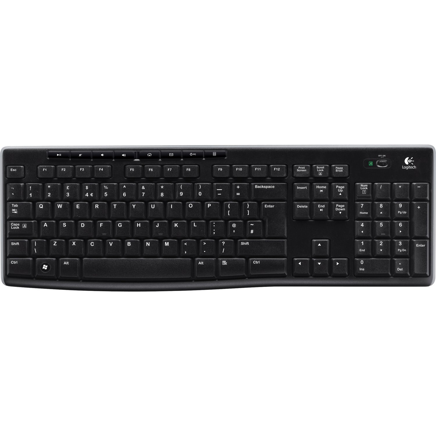 Logitech K270 Keyboard - Wireless Connectivity - USB Interface - AZERTY Layout - Black