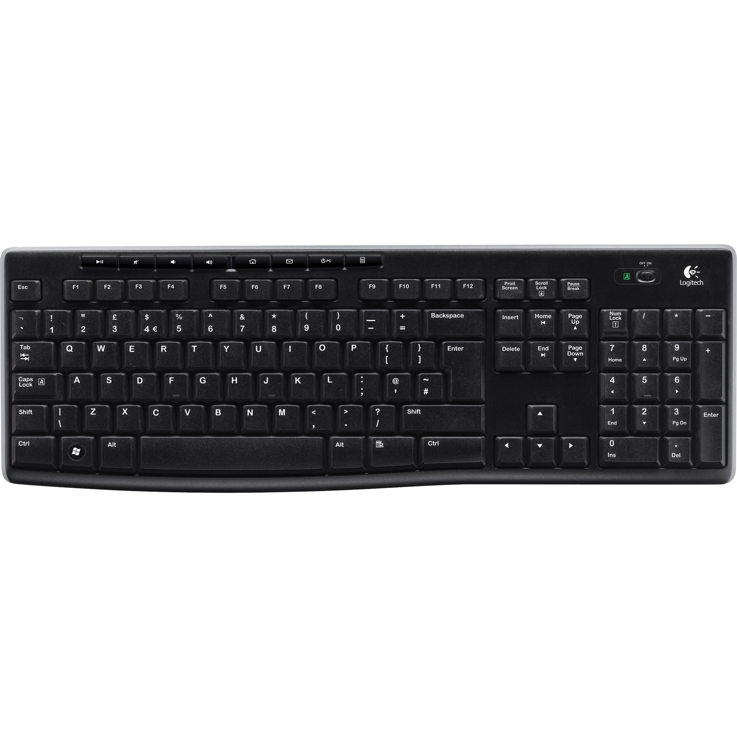 Logitech K270 Keyboard - Wireless Connectivity - USB Interface - AZERTY Layout - Black