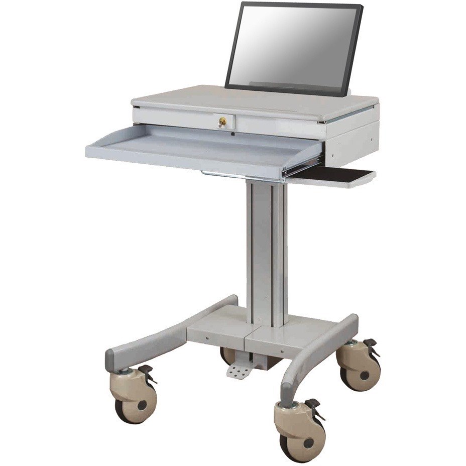 NewStar Medical Mobile Stand for Laptop, keyboard & mouse, Height Adjustable - Grey