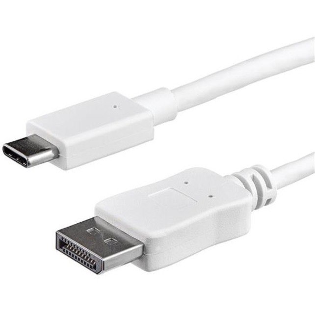 StarTech.com 3ft/1m USB C to DisplayPort 1.2 Cable 4K 60Hz - USB Type-C to DP Video Adapter Monitor Cable HBR2 - TB3 Compatible - White