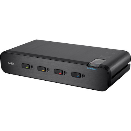 Belkin Advanced Secure Dual-Head DVI-I KVM Switch; 4-Port Plus