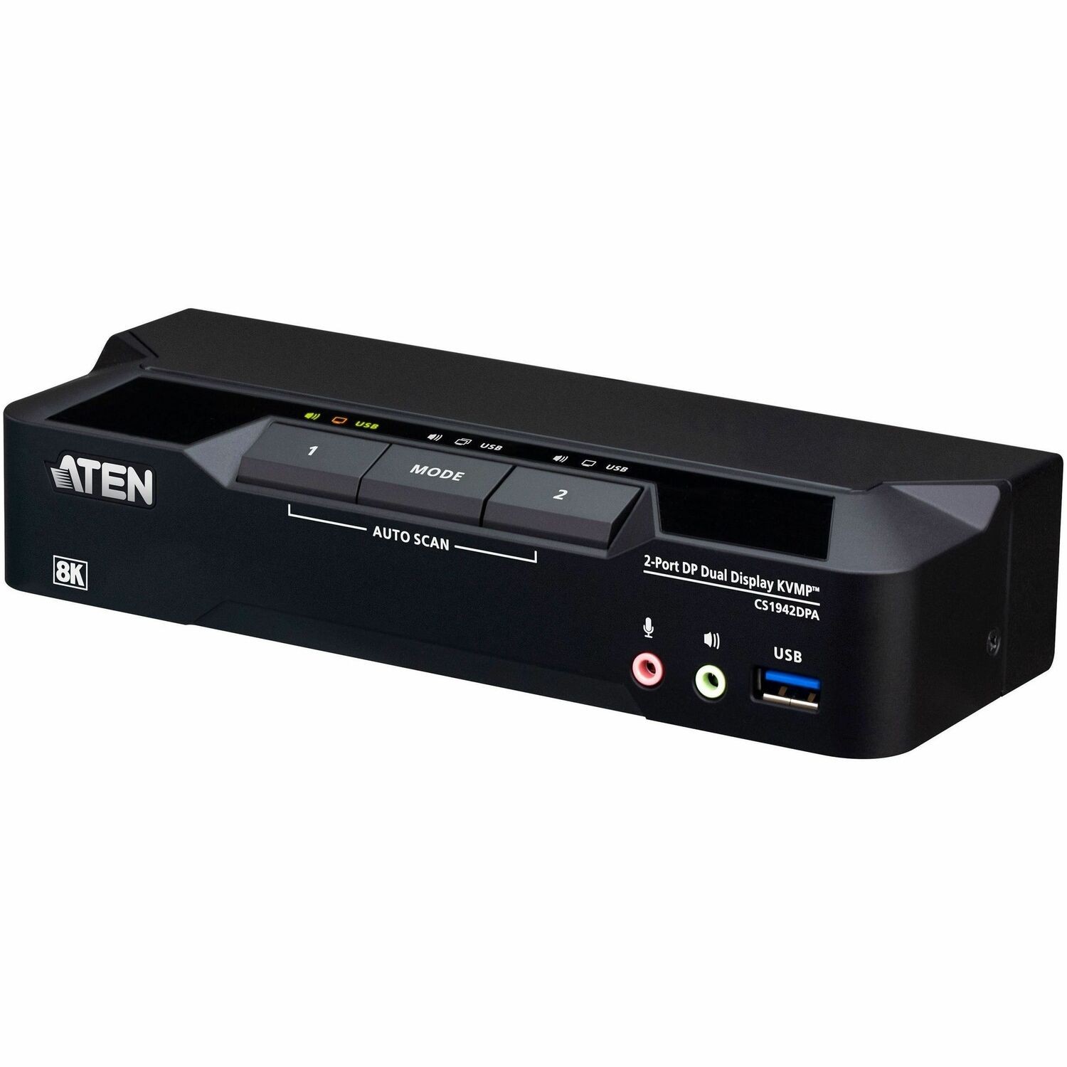 ATEN 2-Port USB 3.0 8K DisplayPort Dual-Display KVMP Switch (Cables included)