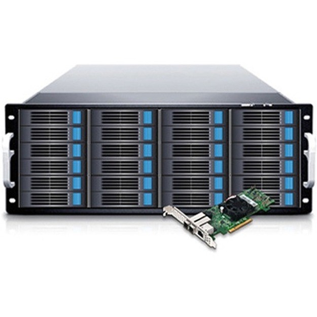 Sans Digital EliteSTOR ES424X12HP - 4U 24 Bay 12G SAS/SATA to 12G Expander with 12G PCIe 3.0 RAID 6 Controller