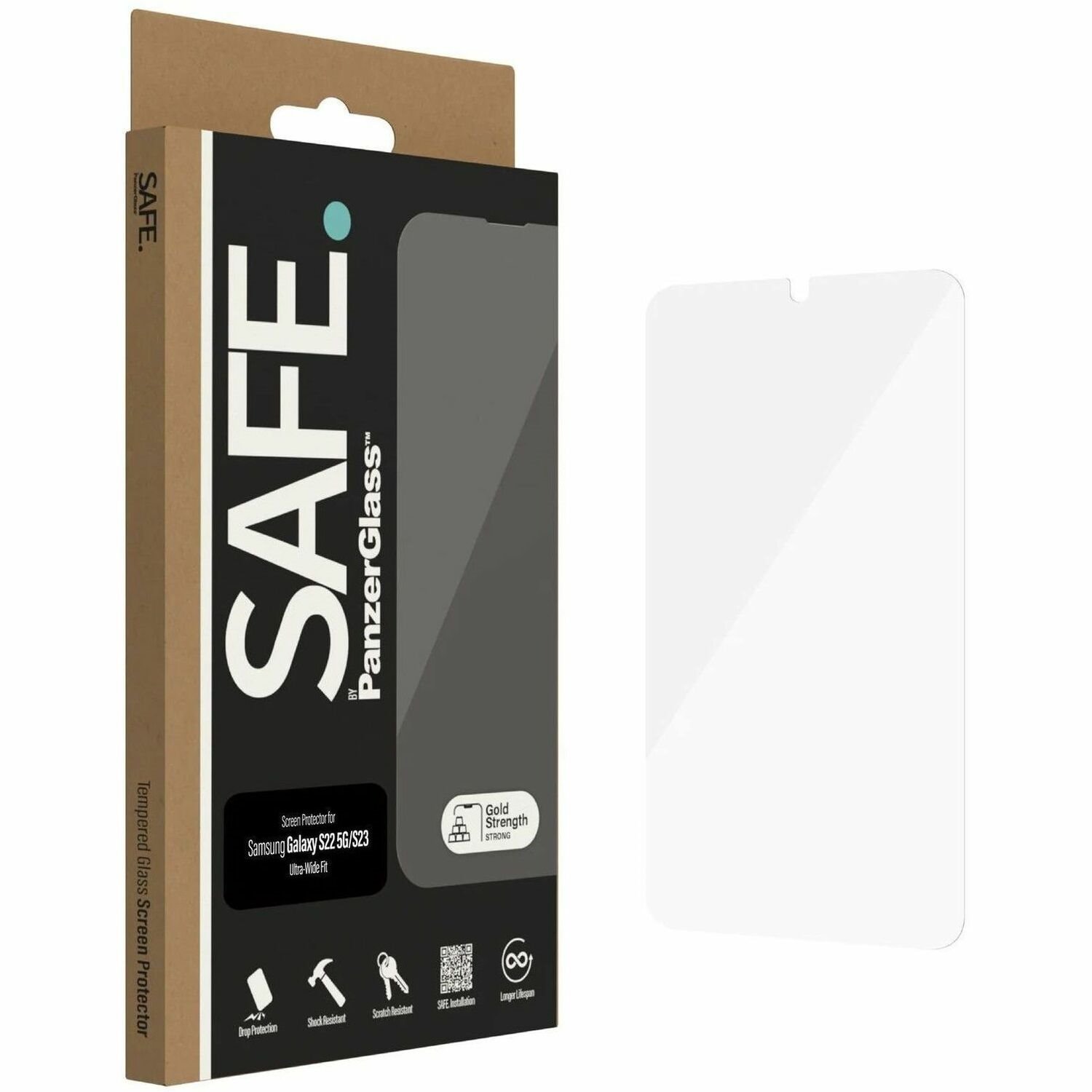 Safe Tempered Glass Screen Protector for Samsung - Black