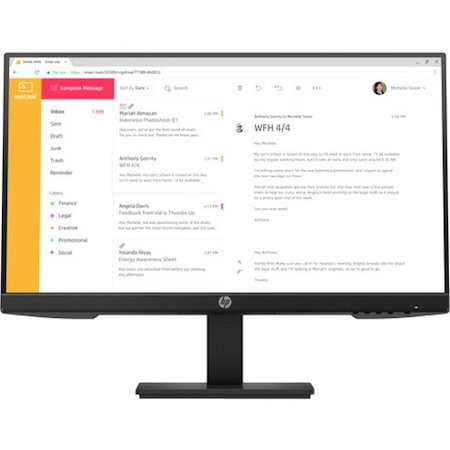 HP P24h G4 24" Class Full HD LCD Monitor - 16:9 - Black