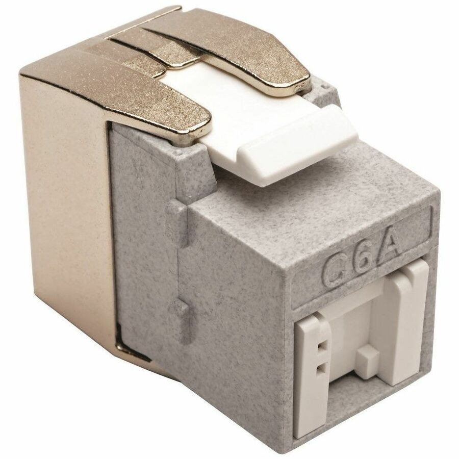 Eaton Tripp Lite Series Toolless Cat6a Keystone Jack, PoE/PoE+ Compliant, Shuttered - Gray, TAA