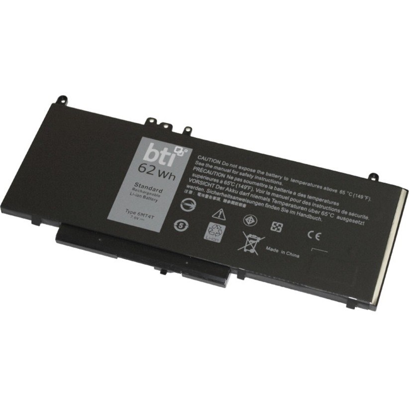 BTI 6MT4T-BTI 7.6V 62WHR LI-ION BATTERY 0C1P4, 451-BBTX, 535NC, FN7FY, NR1DY, 0D074, 451-BBUN, 6MT4T, HK6DV, TXF9M, 0HK6DV, 451-BBUP, 79VRK, JCDHY, 451-BBTW, 451-BBUQ, 7V69Y, K3JK9 LATITUDE E5470, LATITUDE E5570, PRECISION 3510