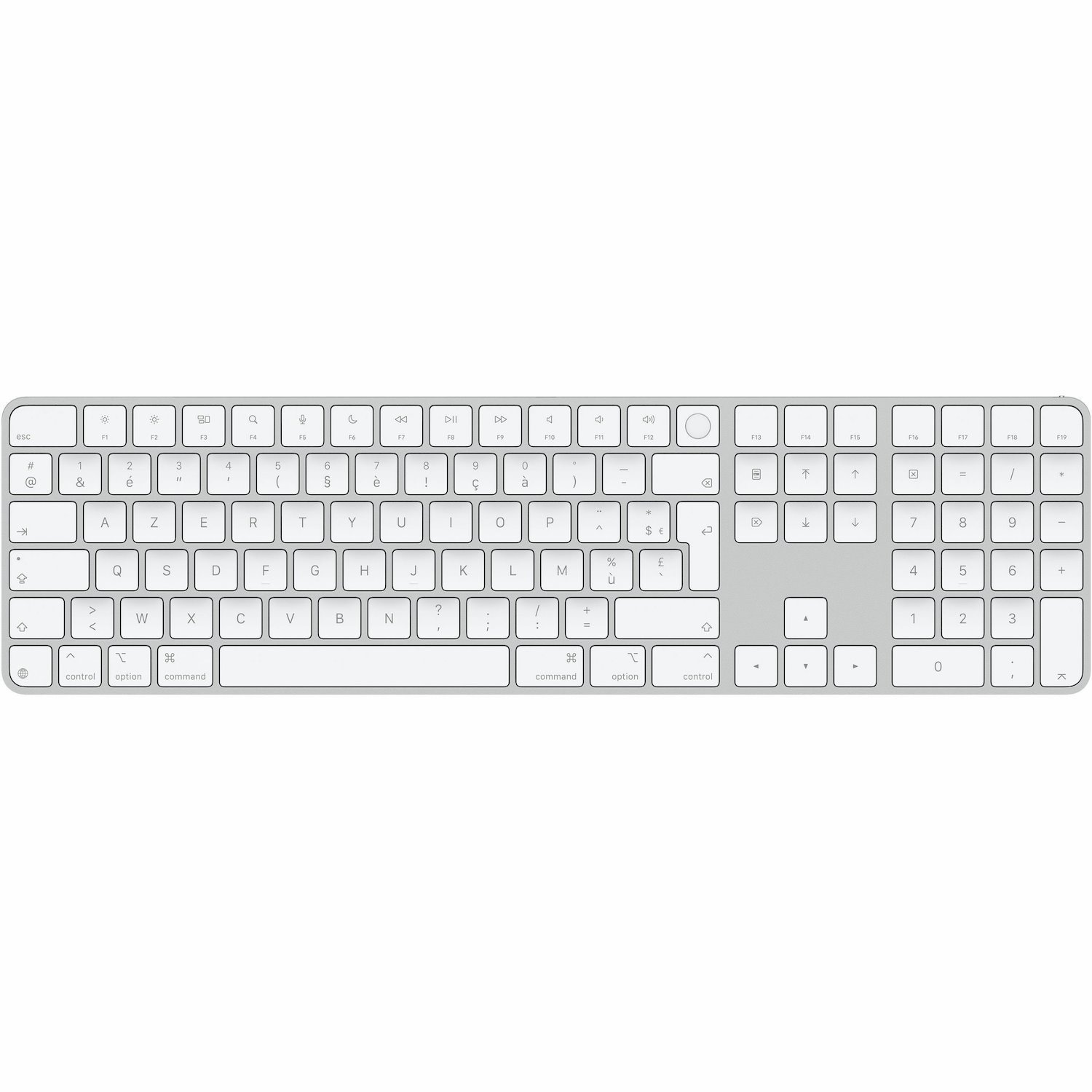 Apple Magic Keyboard - Wired/Wireless Connectivity - USB Type C Interface - French - White