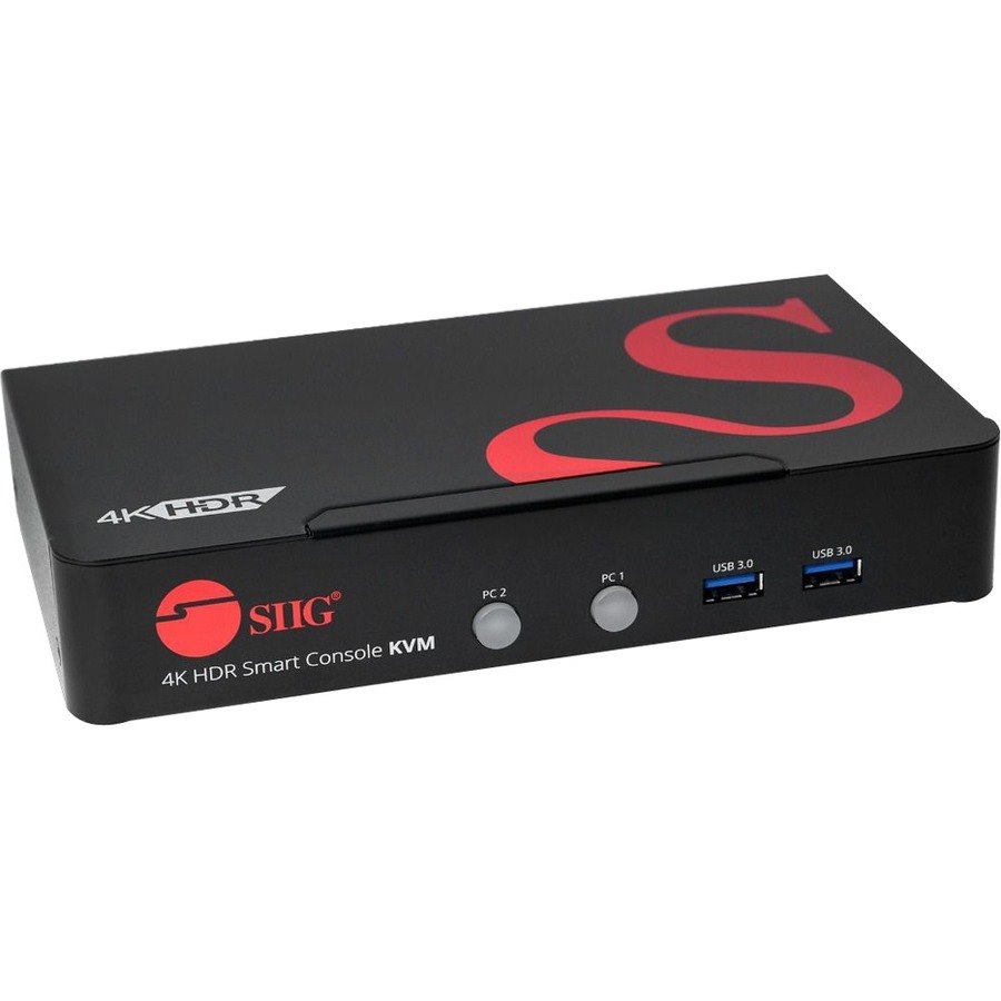 SIIG 2-Port HDMI 4K60Hz HDR Smart Console KVM Switch with USB 3.0 Multi-Media