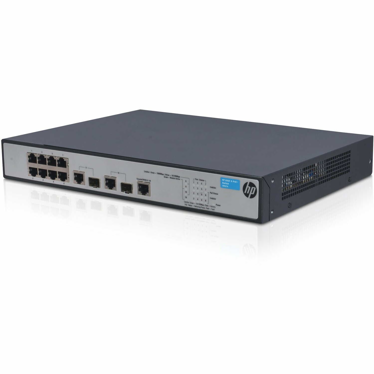 HPE 1910 1910-8-PoE+ 8 Ports Manageable Ethernet Switch - 10/100Base-TX, 10/100/1000Base-T