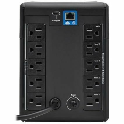 Eaton Tripp Lite Series 750VA 500W 120V Line-Interactive Cloud-Connected UPS with Remote Monitoring - 10 NEMA 5-15R Outlets (5 Surge + 5 Surge and Battery Backup), LCD, 5-15P Plug, Tower