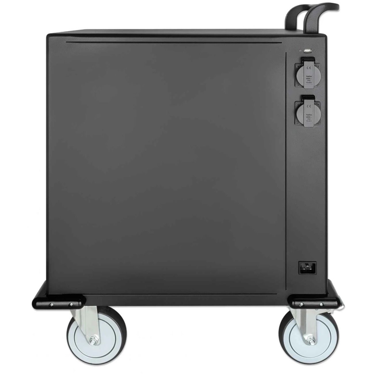 iPad to 13", MacBook Air to 13" & Chromebook to 14" 32-bay Charging Trolley/Cart, Also other tablets/smartphones (with device to USB-C cable), Bays 330x22x235mm, Device charging cables not included (suggest Manhattan USB-C cable code 356213),Cabinet, Lock