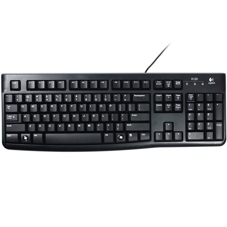 Logitech K120 Keyboard - Cable Connectivity - USB Interface - Hungarian - QWERTZ Layout - Black
