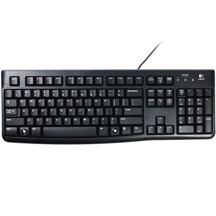 Logitech K120 Keyboard - Cable Connectivity - USB Interface - Hungarian - QWERTZ Layout - Black