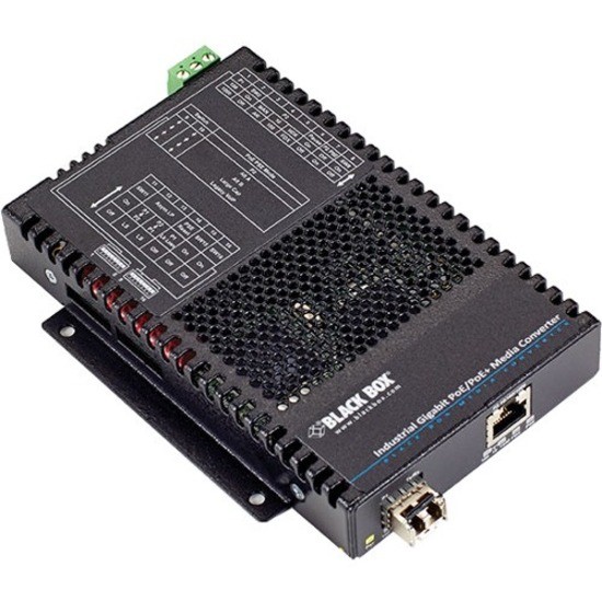 Black Box PoE+ Industrial Gigabit Ethernet Media Converter, SFP