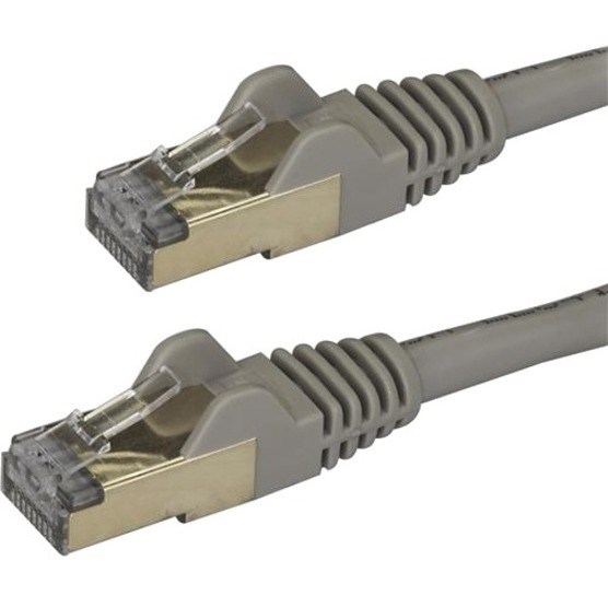 StarTech.com 1.5 m CAT6a Cable - Grey - RJ45 Snagless Connectors - CAT6a STP Cord - Copper Wire - Ethernet Cable (6ASPAT150CMGR)