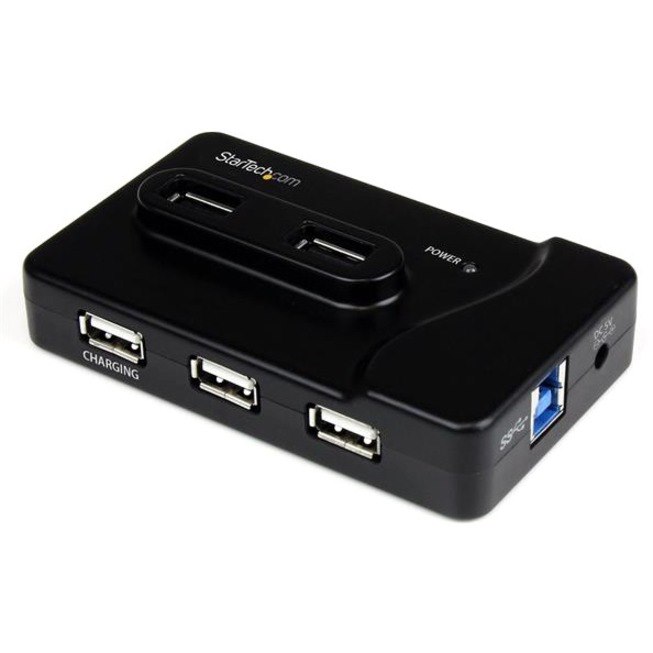 StarTech.com 6 Port USB 3.0 / USB 2.0 Combo Hub with 2A Charging Port &acirc;&euro;" 2x USB 3.0 & 4x USB 2.0