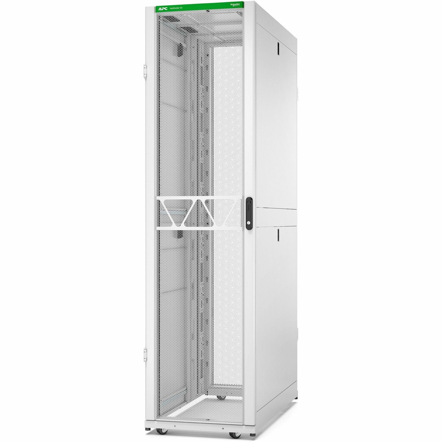 APC by Schneider Electric NetShelter SX 48U Enclosed Cabinet Rack Cabinet for Server, Equipment, Networking, Data Center - 482.60 mm Rack Width x 1048 mm Rack Depth - White - TAA Compliant