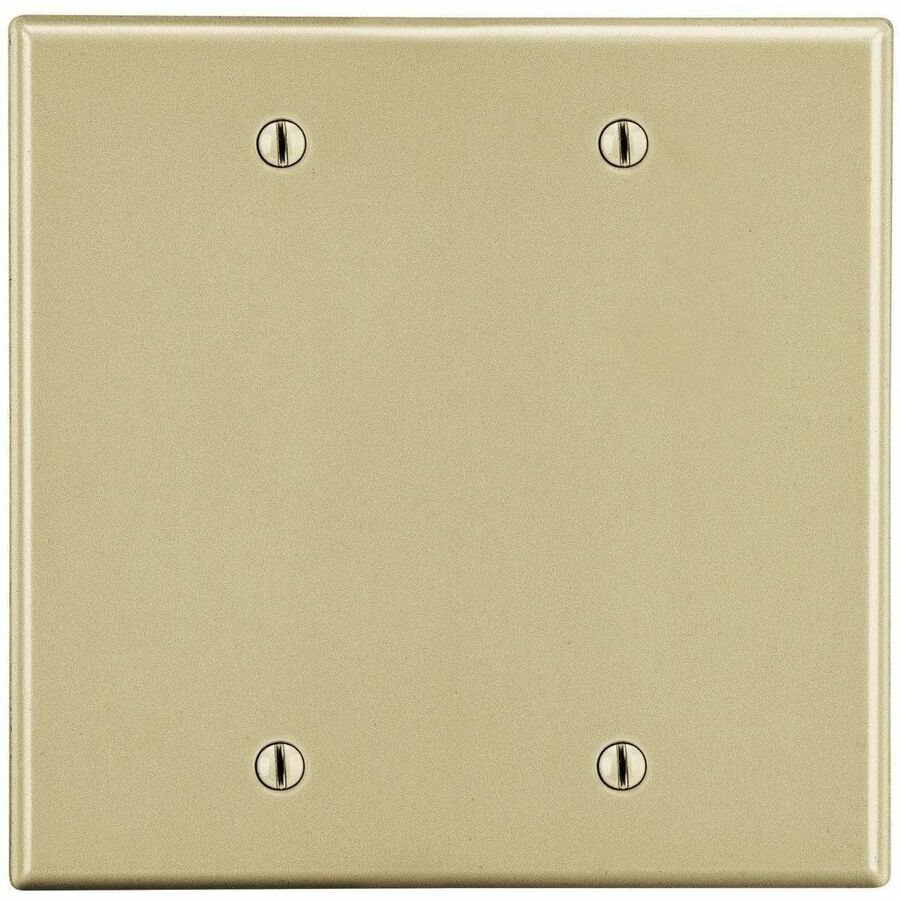 Bryant Wallplate, Mid-Size 2-Gang, 2 Box Mount Blank, Ivory