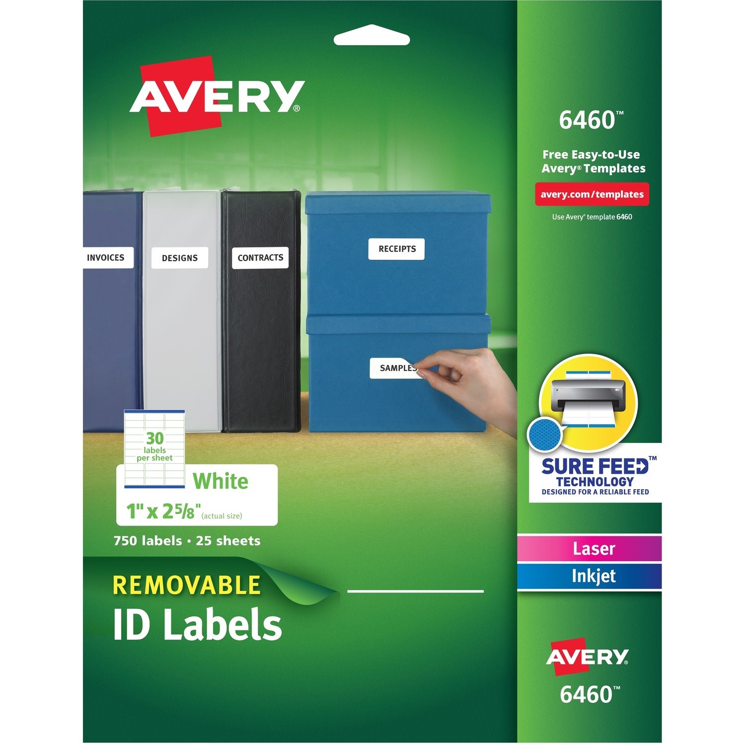 Avery&reg; Removable I.D. Laser/Inkjet Labels