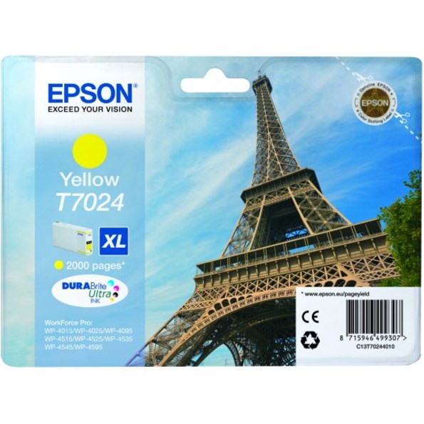 Epson DURABrite Ultra C13T70244010 Original Inkjet Ink Cartridge - Yellow - 1 Pack