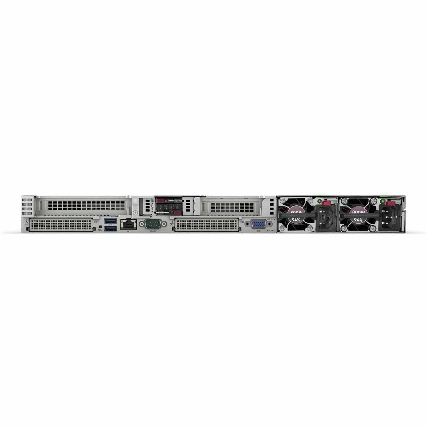 HPE ProLiant DL360 Gen11 1U Rack Server - 1 x Intel Xeon Silver 4510 2.40 GHz - 64 GB RAM - 960 GB SSD - (2 x 480GB) SSD Configuration - Serial ATA/600, 12Gb/s SAS, NVMe Controller