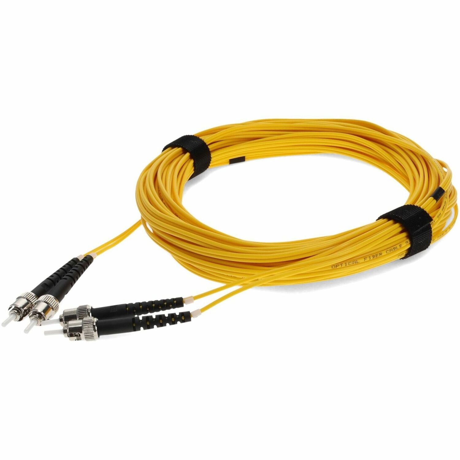 AddOn 15m ST to ST Yellow OS2 Duplex OFNR (Riser-Rated) TAA SMF Fiber Patch Cable
