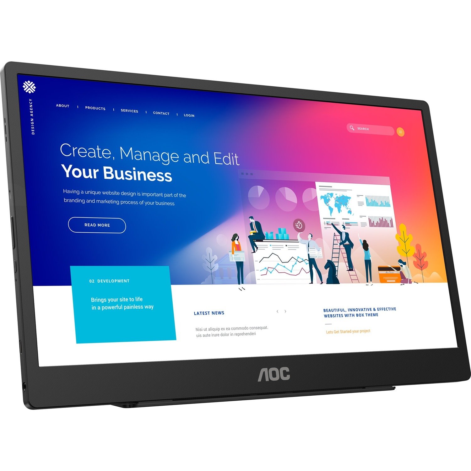 AOC 16T2 16" Class LCD Touchscreen Monitor - 16:9 - 4 ms