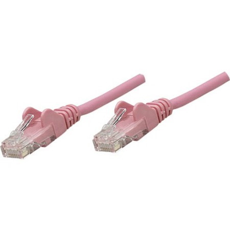 Intellinet Network Solutions Cat5e UTP Network Patch Cable, 1 ft (0.3 m), Pink