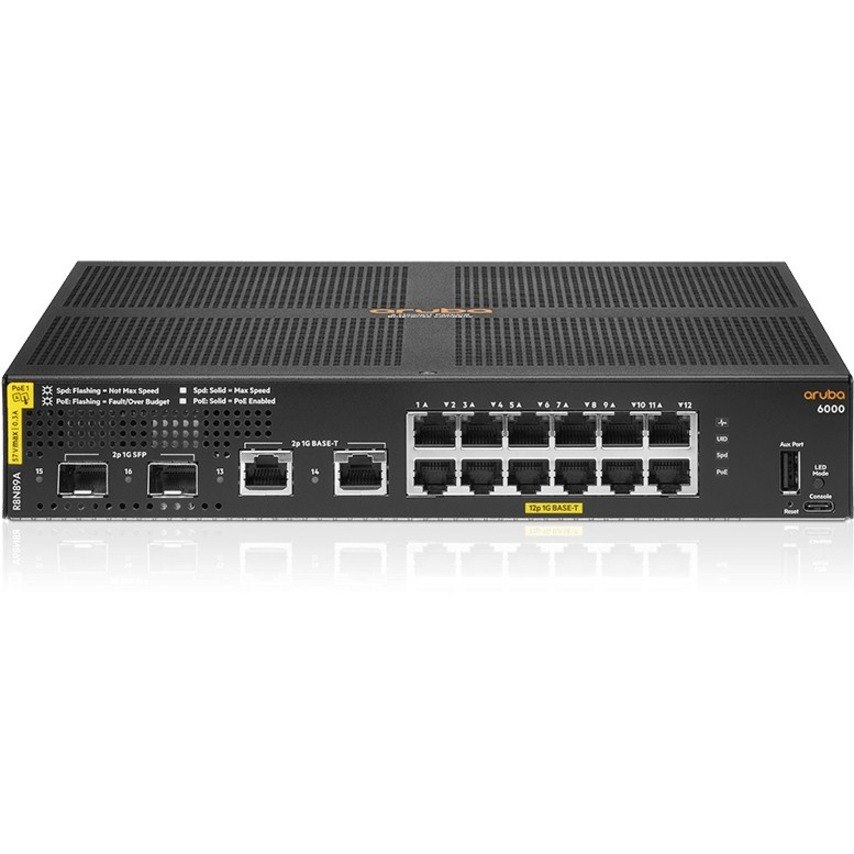 HPE CX 6000 12 Ports Manageable Ethernet Switch - Gigabit Ethernet - 10/100/1000Base-T, 1000Base-X