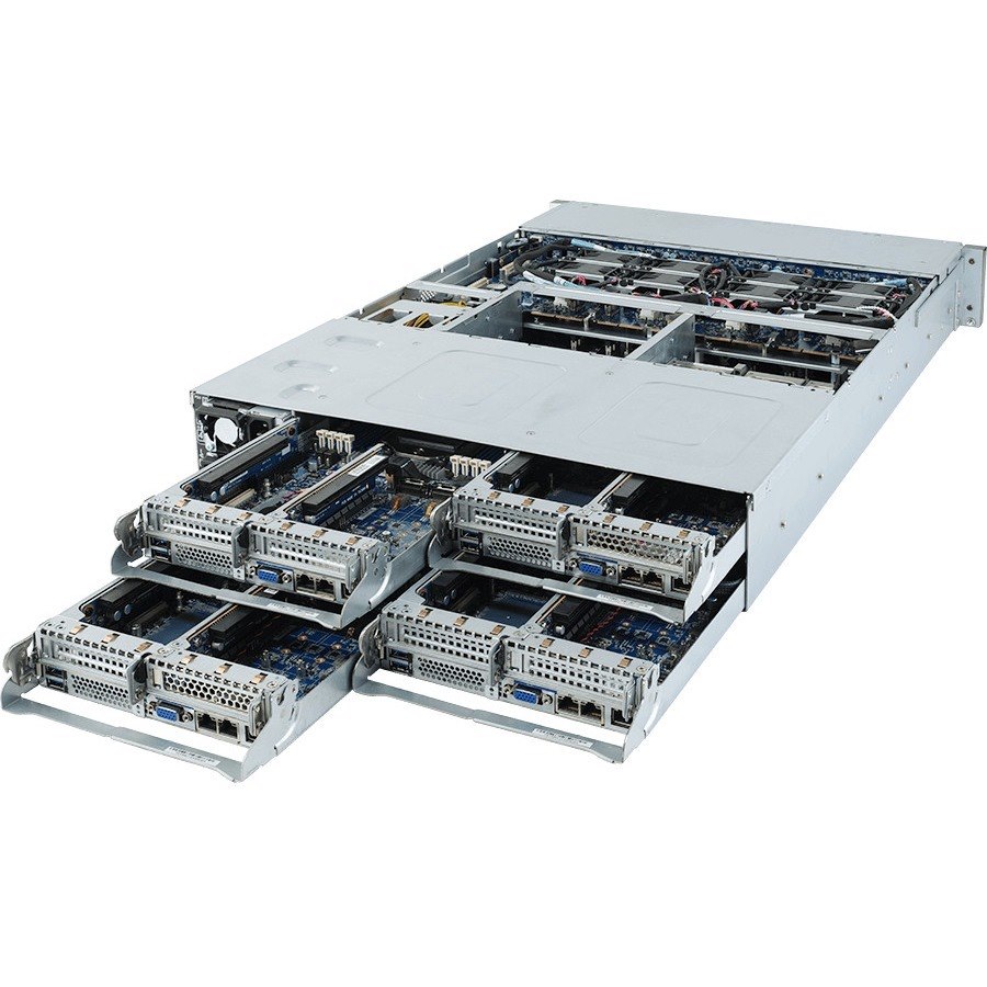 GIGABYTE H252-Z10 Barebone systeem - 2U Monteerbaar in rek - Socket SP3 - 1 x Processorondersteuning