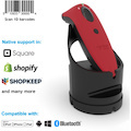 Socket Mobile SocketScan&reg; S730, Laser Barcode Scanner, Red & Black Charging Dock