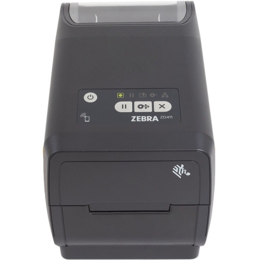 Zebra ZD411 Desktop Direct Thermal Printer - Monochrome - Label/Receipt Print - Fast Ethernet - USB - USB Host - Bluetooth - Near Field Communication (NFC) - EU, UK - Grey