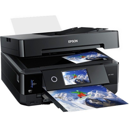 Epson Expression Premium XP-7100 Inkjet Multifunction Printer-Color-Copier/Scanner-5760x1440 dpi Print-Automatic Duplex Print-120 sheets Input-1200 dpi Optical Scan-Wireless LAN-Apple AirPrint-Epson Connect Epson iPrint-Mopria-Epson Email Print