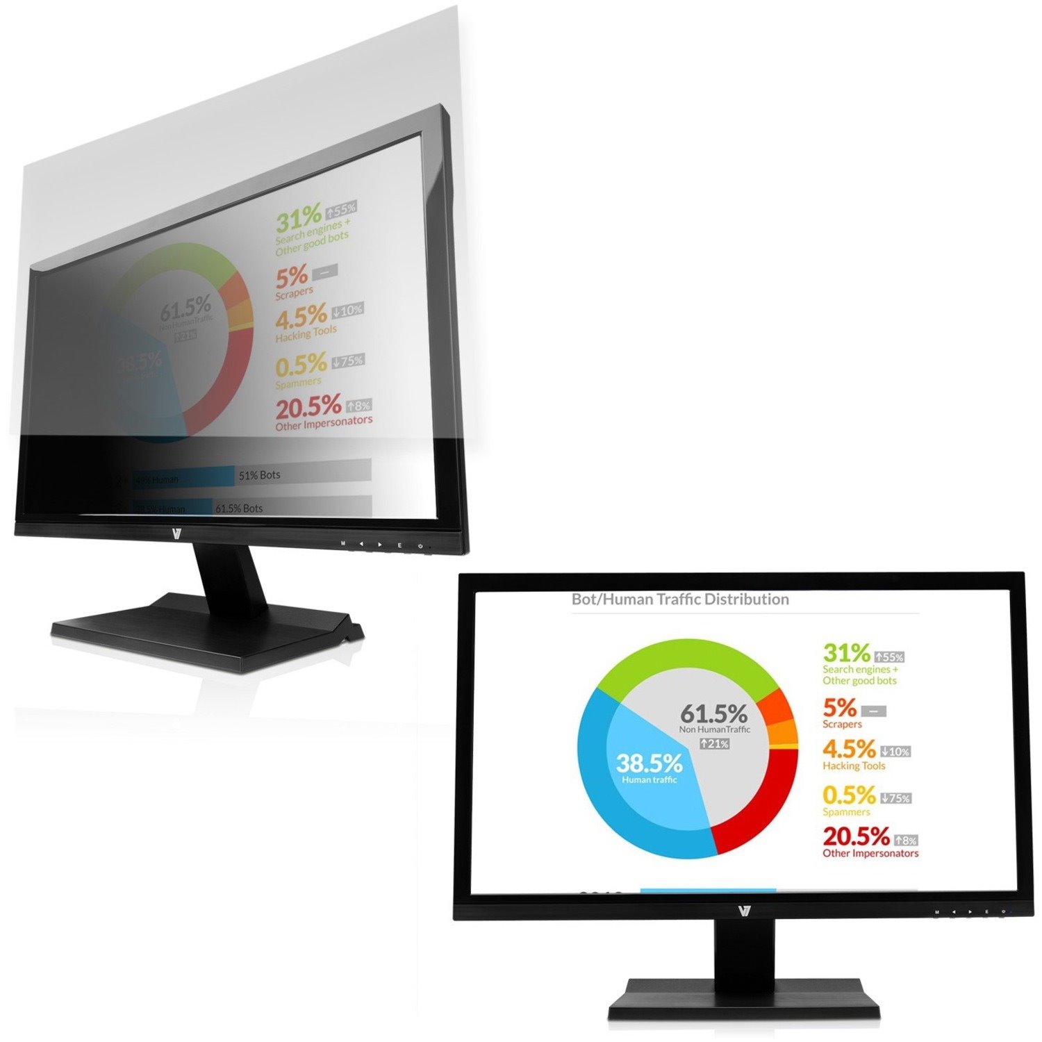 V7 ScreenSentry 23.8" Privacy Filter for Monitor - 16:9 Aspect Ratio