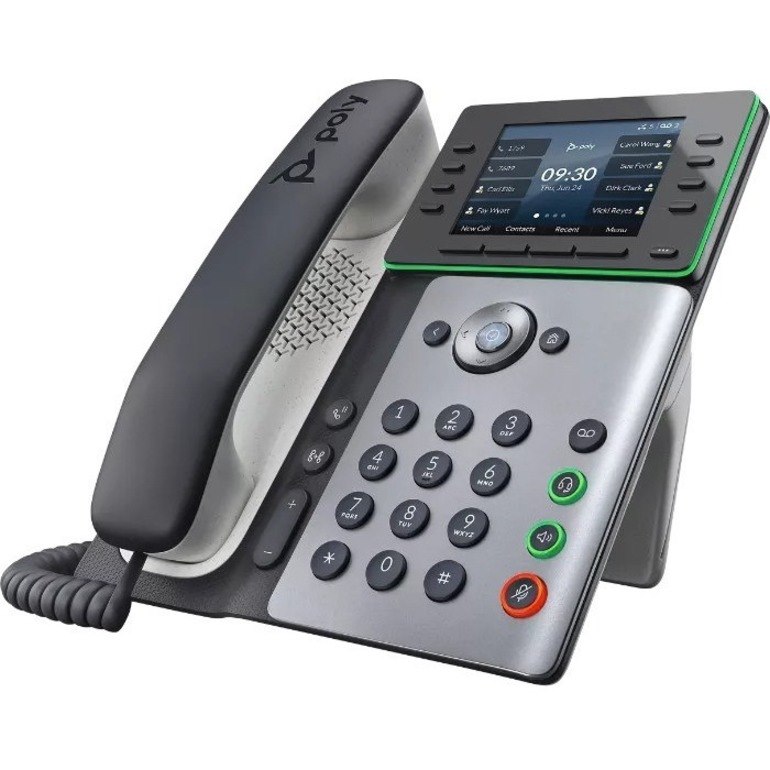 Poly Edge E320 IP Phone - Corded - Corded - NFC, Bluetooth - Desktop, Wall Mountable - TAA Compliant